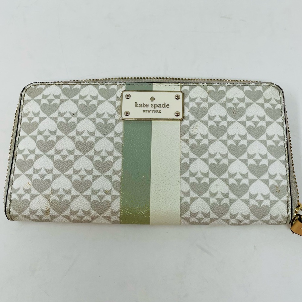 Vintage Kate Spade Gray and Green Women's Wallet